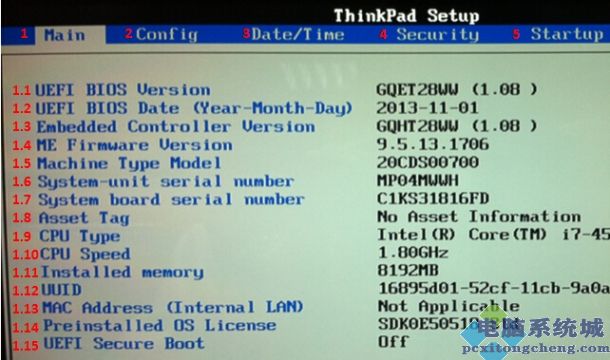 如何设置ThinkPad S1 Yoga BIOS Setup