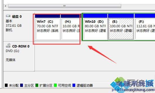 win7怎么把硬盘合并在一起？教你合并win7硬盘分区的方法